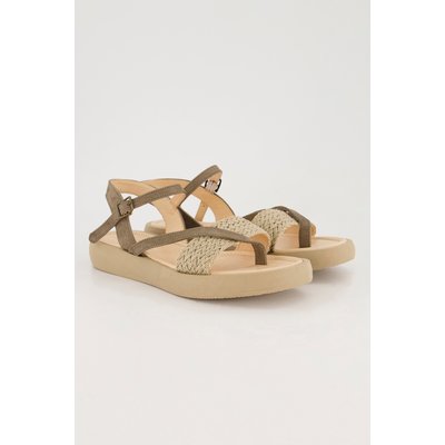 Sandales bicolores, brides tressées ULLA POPKEN