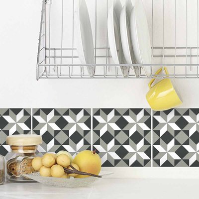 Lot de 5 Stickers Carrelage 15x15 cm Etoiles Géométriques DRAEGER PARIS