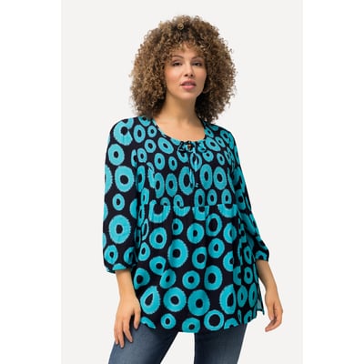 Blouse smockée à motif cercles. Col rond ULLA POPKEN
