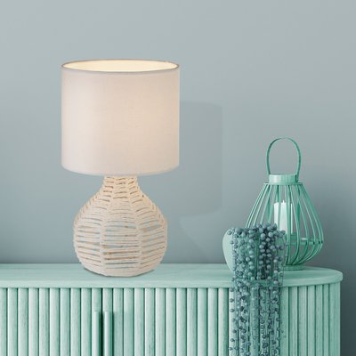 White Rattan Table Lamp SO'HOME