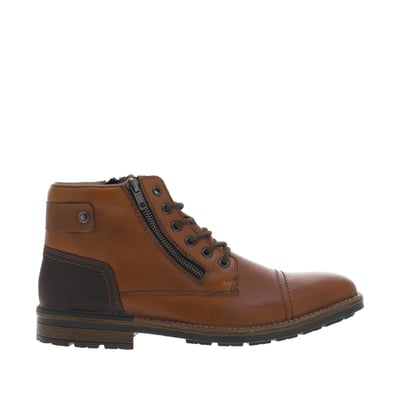 Bottines en cuir marron avec doublure en laine et fermeture zippée RIEKER