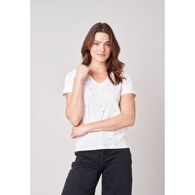 T-shirt regular femme en coton stretch imprimé étoiles FLORIA DEELUXE
