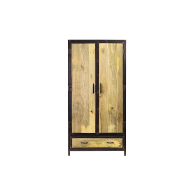 Armoire industrielle en bois massif manguier et métal noir L90 cm INDUSTRIA MILIBOO
