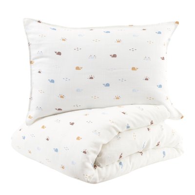Parure de couette bébé gaze de coton bio MALO LITTLE CREVETTE