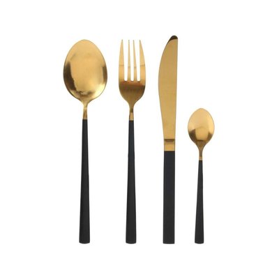 Ménagère inox 16 pièces manche noir Table chic CMP