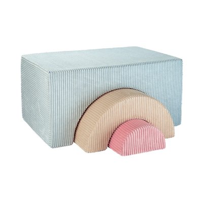 Pouf enfant ludique velours côtelé RAINBOW WIGIWAMA