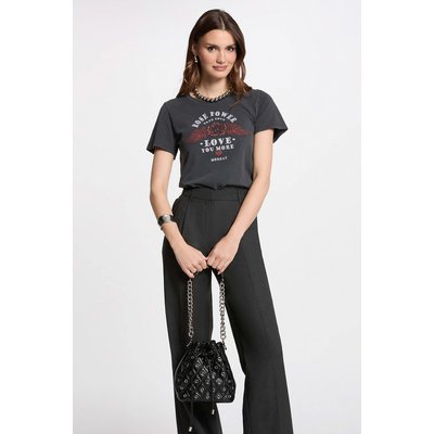 Printed Crew Neck T-Shirt with Short Sleeves MORGAN