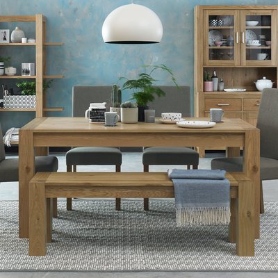 Table de repas rectangulaire plateau bois massif 165 cm ALTA PIER IMPORT
