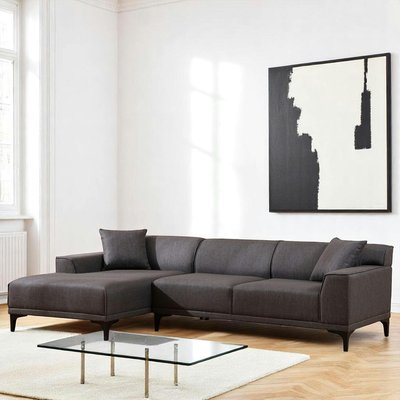 Canapé d'angle gris anthracite - côté gauche ORSAY PIER IMPORT