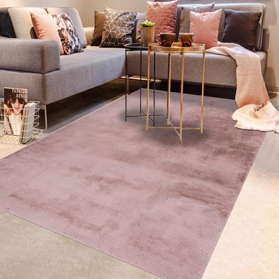 Tapis longs poils shaggy tissé motif uni EMOTICO UN AMOUR DE TAPIS
