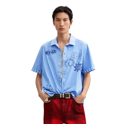 Chemise courte en coton imprimée DESIGUAL