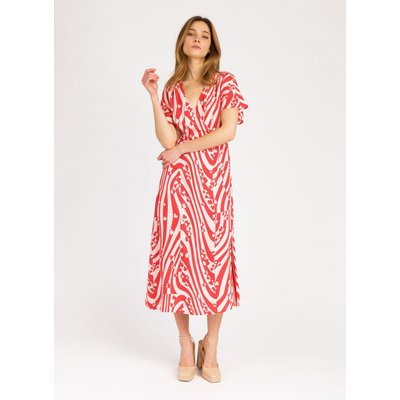 Robe midi imprimée cache-cœur OZAKA AN'GE