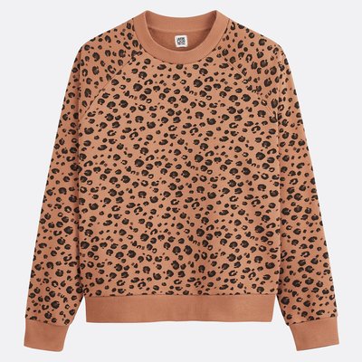 Sweat col rond, ample, imprimé léopard LA REDOUTE COLLECTIONS