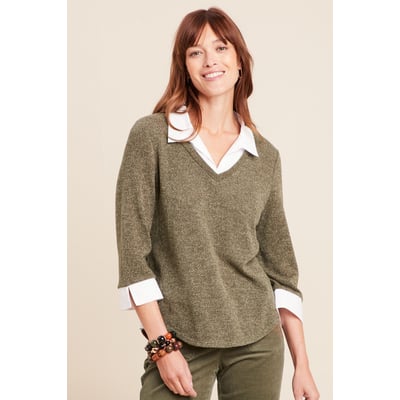 T-shirt col chemise manches 3/4 BREAL