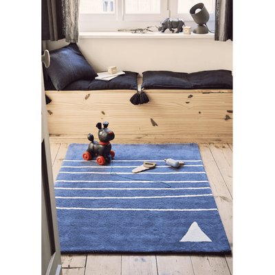 Tapis enfant rectangulaire épais, Coton bio GOTS, MARIN BLEUU STUDIO