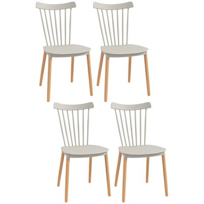 Chaise de salle à manger PP Gris HOMCOM