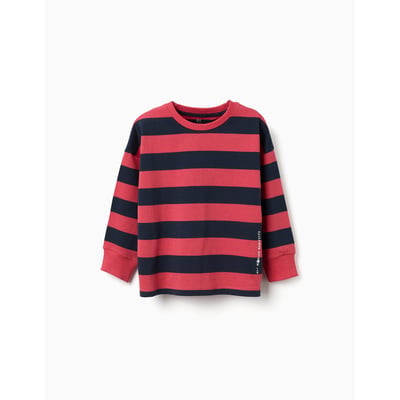 T-shirt à manches longues en coton à rayures et imprimé ZIPPY