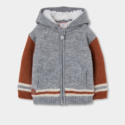Veste garçon en maille à capuche BOBOLI