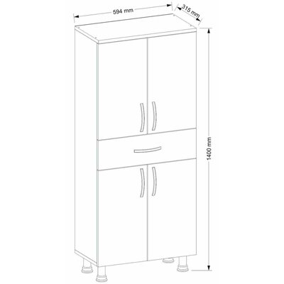 Meuble de rangement 4 portes et 1 tiroir Arizona HANAH HOME