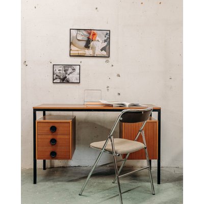 Bureau en métal et bois Yvan N°162 - Bon état DEBONGOUT