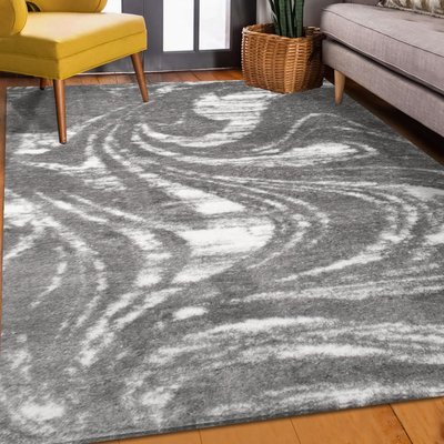 Tapis shaggy tissé motif abstrait EMBER 3 UN AMOUR DE TAPIS
