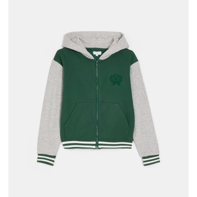 Sweat zippé à capuche bicolore coton CADET ROUSSELLE