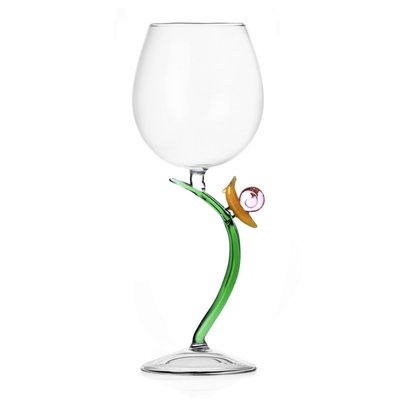 Verre sur pied d'art escargot  Animal Farm Snail ICHENDORF
