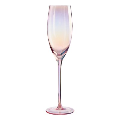 Set of 4 Pink Frosted Champagne Flute Glasses SO'HOME
