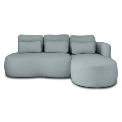Canapé d'Angle Convertible en Tissu bouclette 4 places - MAHINA LISA DESIGN