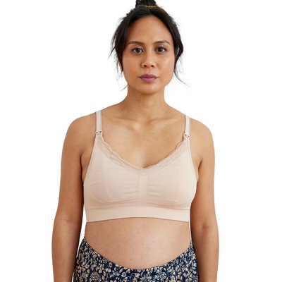 Lot de 2 brassières grossesse et allaitement sans coutures dentelle VERTBAUDET