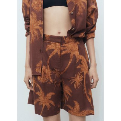 Bermuda coton en imprimé palmiers MANGO