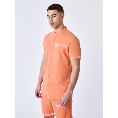 Chemise manches courtes logo brodé en relief PROJECT X