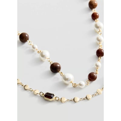 Pack 2 colliers avec perles combinées MANGO