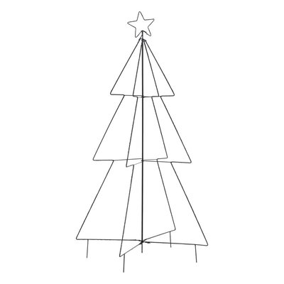 Décoration électrique d extérieur sapin métal H130cm 150 LED à blanc chaud avec transfo FEERIC LIGHTS & CHRISTMAS