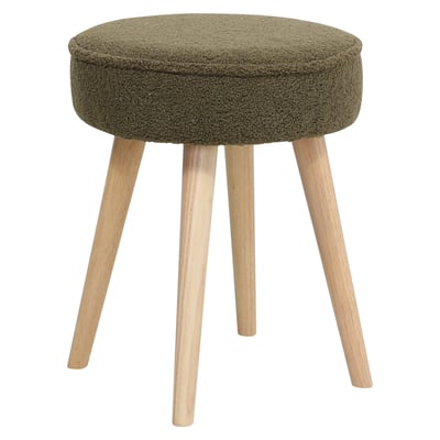 Pouf tissu effet laine bouclette écru ZAGO
