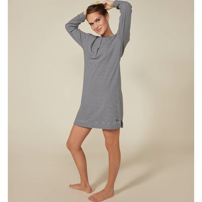 Chemise de nuit manches longues en coton PETIT BATEAU