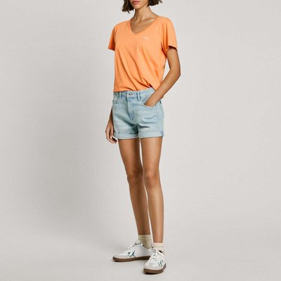 T-Shirt À Col V Avec Logo Imprimé PEPE JEANS