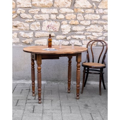 Table à manger ovale en bois Romy N°1516 - Bon état DEBONGOUT