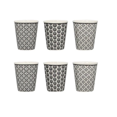 Lot de 6 gobelets en porcelaine 10cl, GRAPHIK NOVASTYL