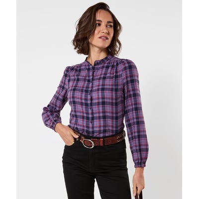 Blouse à Carreaux Sophia à Détail Smocké JOE BROWNS