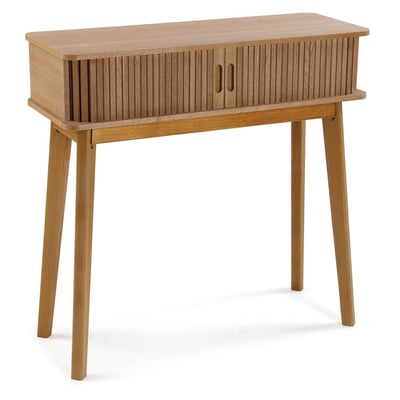 Console d'entrée bois à portes coulissantes 80x30x78cm WADIGA