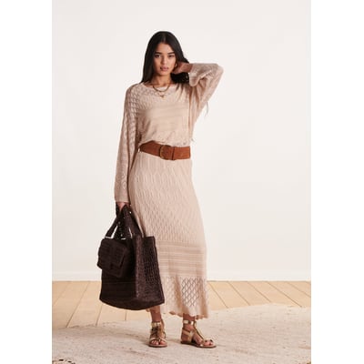 Jupe mi-longue en maille crochet LA FEE MARABOUTEE