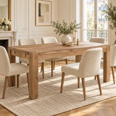 Table à manger extensible en chêne massif style contemporain 180/280cm FJORD PIER IMPORT