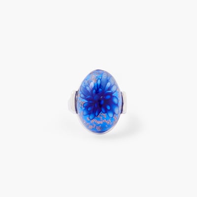 Grosse bague ovale bleue BALABOOSTE