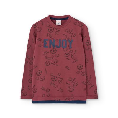 T-shirt en coton à manches longues BOBOLI