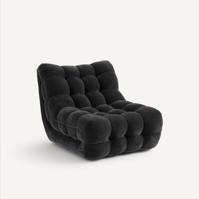 Fauteuil capitonné en velours chenillé, Jud AM.PM