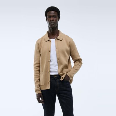 Gilet col polo en coton MONOPRIX
