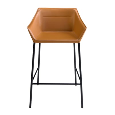 Tabouret en similicuir marron ANGEL CERDA