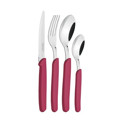 Faqueiro, conjunto de 24 peças rosa CARMEL, da Tramontina TRAMONTINA