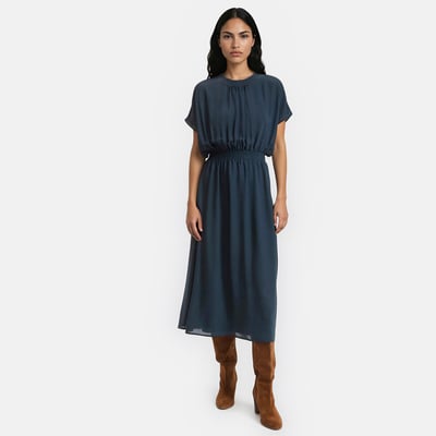 Robe longue évasée, taille élastiquée smockée LA REDOUTE COLLECTIONS